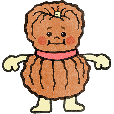 かぼちゃのすけのイラスト 鹿ヶ谷かぼちゃがモチーフ
