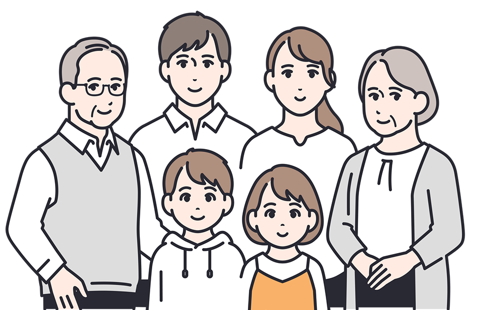 老若男女のイラスト